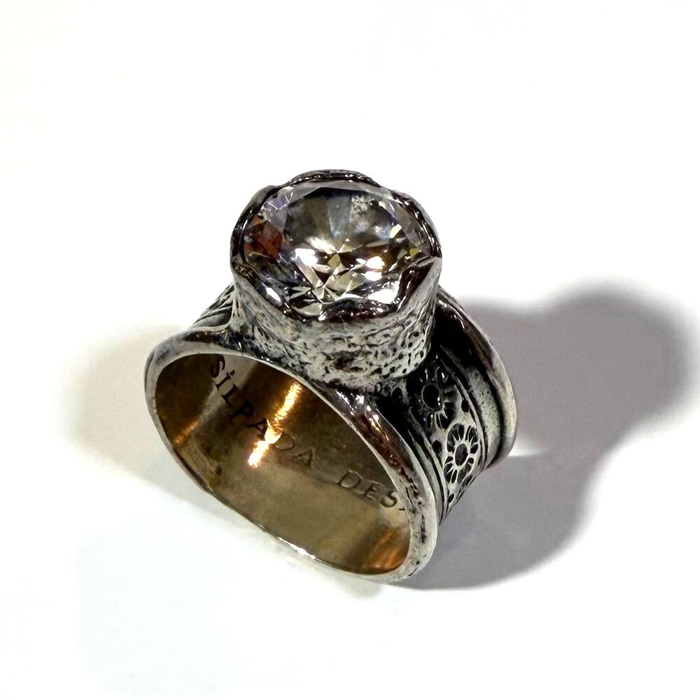 Silpada Designs Queen For A Day 925 Sterling Silver Cubic Zirconia Ring R2208